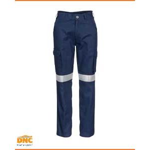 Ladies Cotton Drill Cargo Pants with 3M Reflective Tape