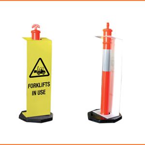 Corflute Bollard Sign - Forklifts In Use