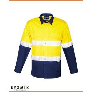 Syzmik Mens Rugged Cooling Taped Hi-Vis Spliced Shirt