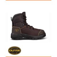 Oliver 150mm Brown Lace Up Boot - WATERPROOF & CAUSTIC RESISTANT