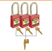 Premium Red Safety Padlocks - Set of 3 Keyed Alike (42mm)
