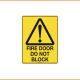 Caution Sign - Fire Door Do Not Block