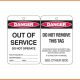 Danger Out of Service Lockout Cardstock Tags - Pk/100