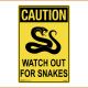 Caution Sign - Watch Out For Snakes