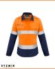 Syzmik Womens Hi-Vis FR Closed Front Spliced Cotton Drill Taped Shirt