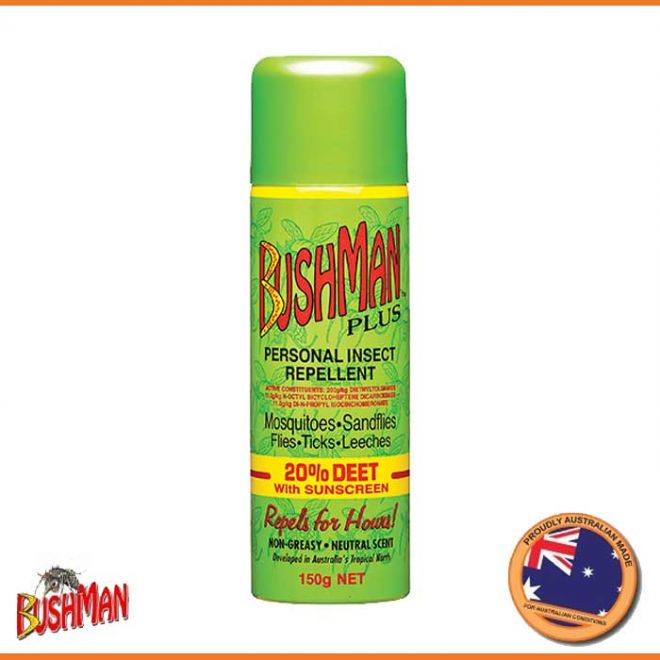 Bushman Plus Insect Repellent with Sunscreen 150g Aerosol at SafePak Workwear & Safety
